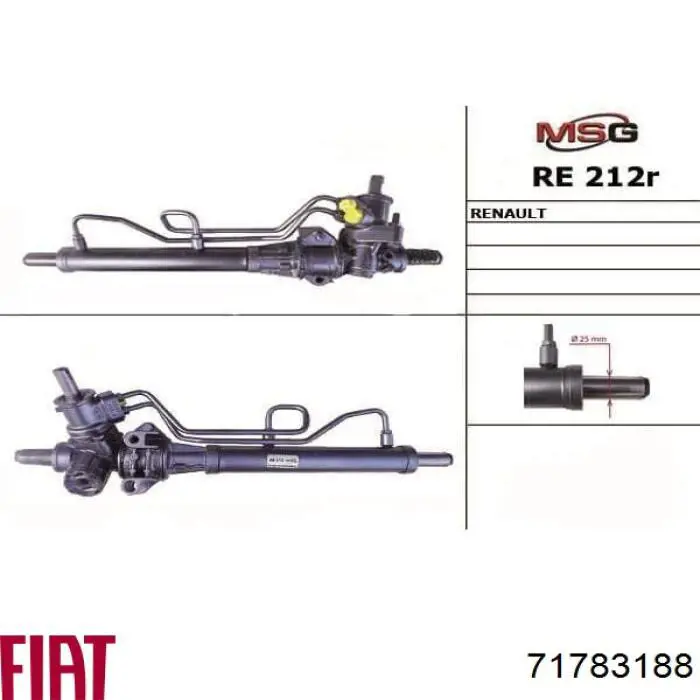 Compre 60616554 Fiat/Alfa/Lancia Cremalheira da direção