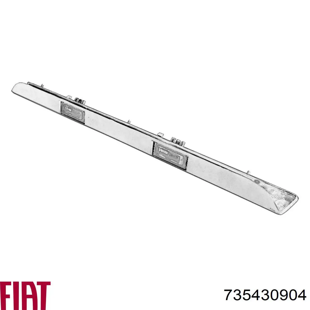 Compre 735430904 Fiat/Alfa/Lancia Lanterna da luz de fundo de matrícula traseira