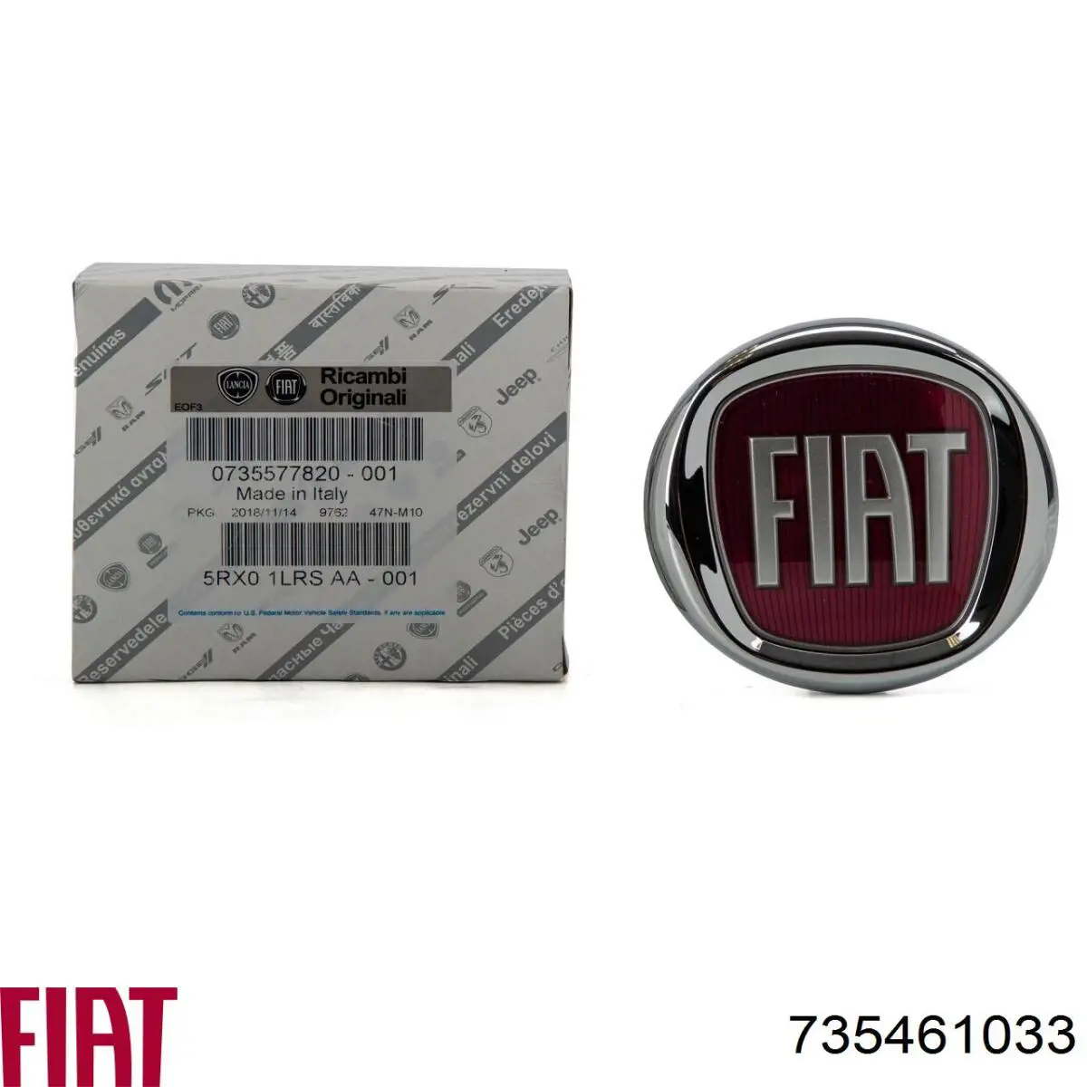 735461033 Fiat/Alfa/Lancia Emblema de tampa de porta-malas (emblema de firma)