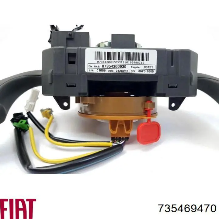 Comutador instalado na coluna da direção, montado 735469470 Fiat/Alfa/Lancia