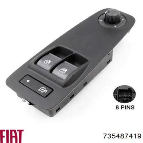 Unidade de botões dianteira esquerda de controlo de elevador de vidro Fiat/Alfa/Lancia 735487419 preço, a partir de 30,06 USD