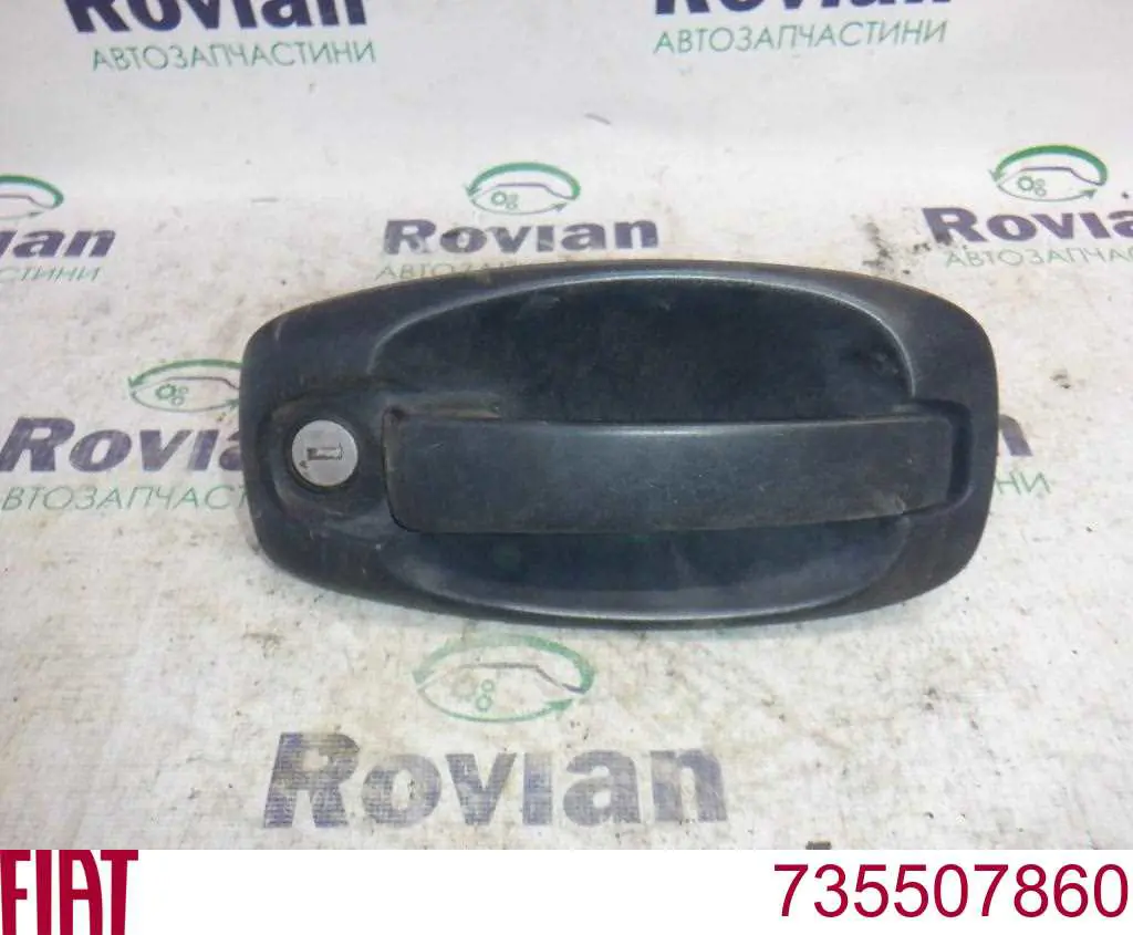 Compre 735507860 Fiat/Alfa/Lancia Maçaneta externa esquerda da porta lateral (deslizante)