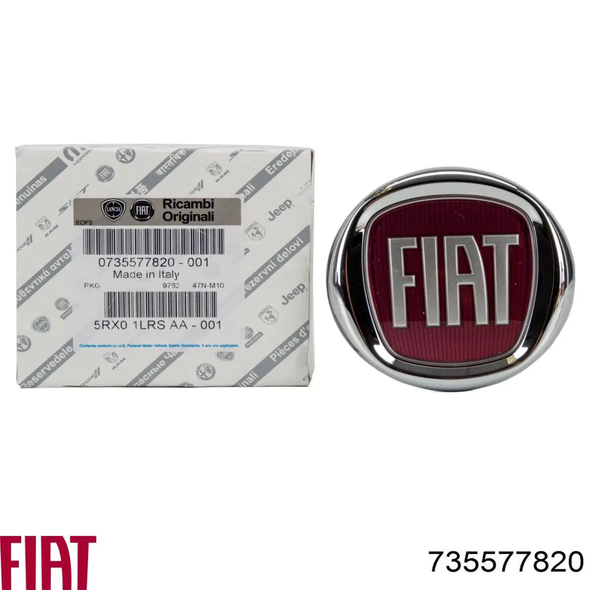 735577820 Fiat/Alfa/Lancia Emblema de tampa de porta-malas (emblema de firma)
