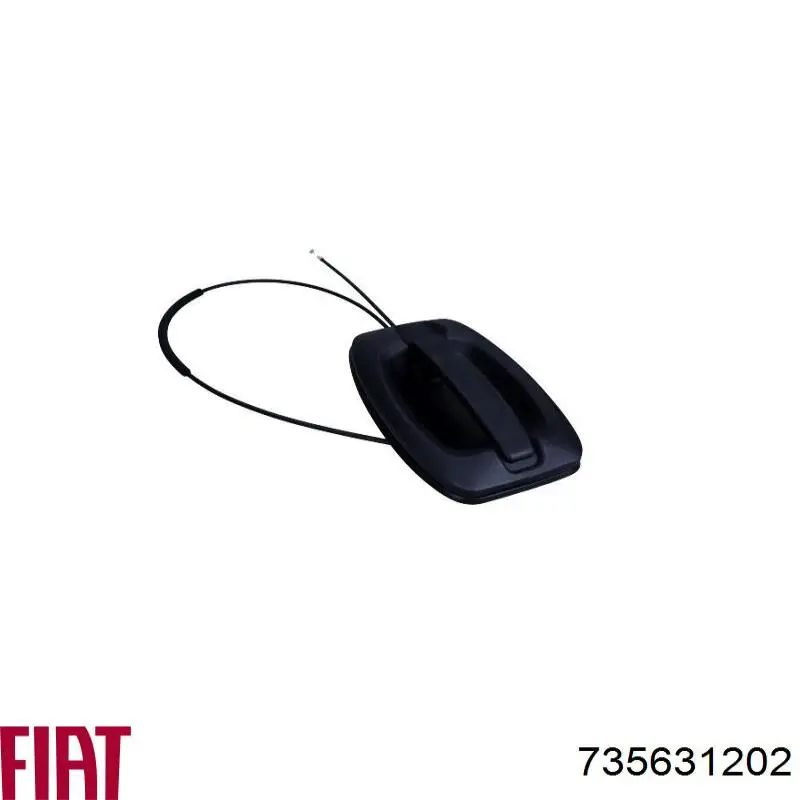 Compre 735631202 Fiat/Alfa/Lancia Maçaneta externa da porta lateral (deslizante)