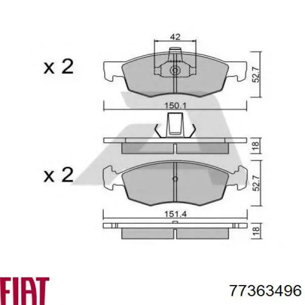 Compre 77363496 Fiat/Alfa/Lancia Sapatas do freio dianteiras de disco