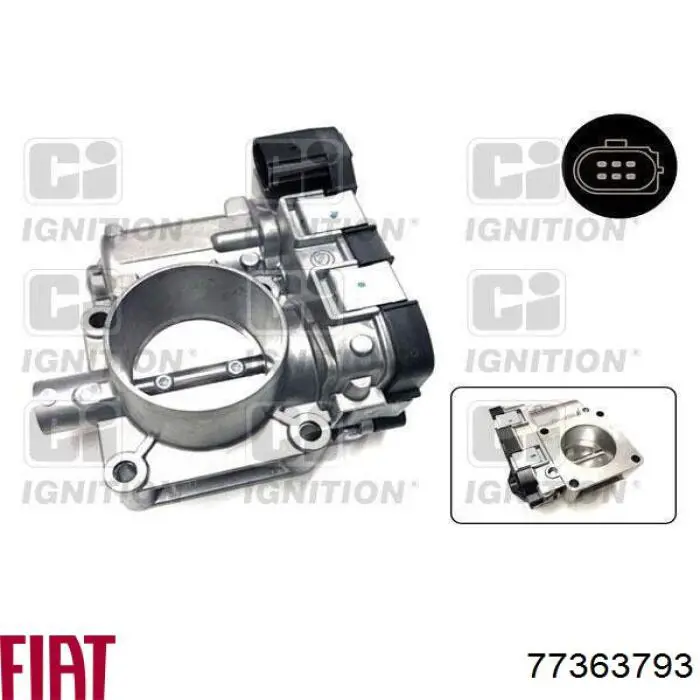 77363793 Fiat/Alfa/Lancia Válvula de borboleta montada