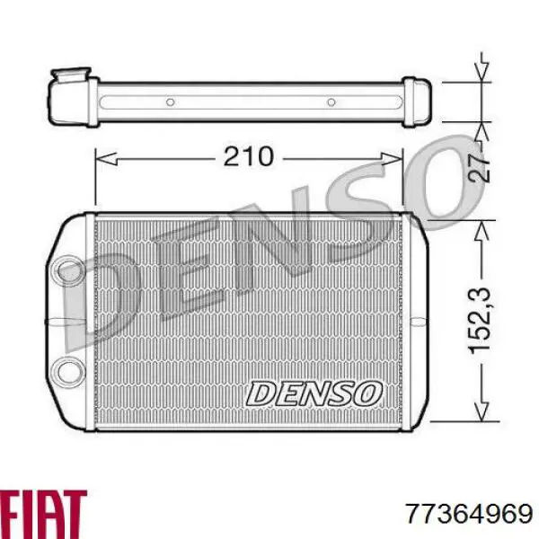77364969 Fiat/Alfa/Lancia Radiador de forno (de aquecedor)