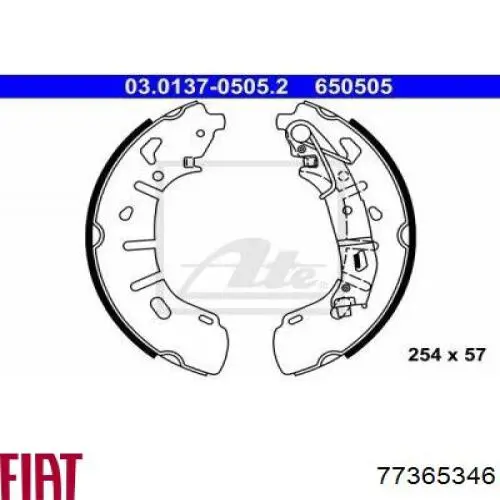 Sapatas do freio traseiras de tambor Fiat/Alfa/Lancia 77365346 preço, a partir de 43,71 USD