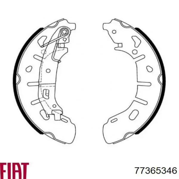 Compre 77365346 Fiat/Alfa/Lancia Sapatas do freio traseiras de tambor