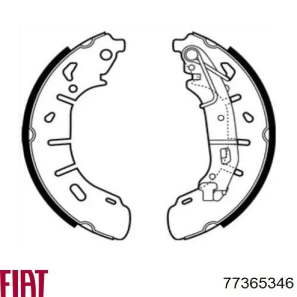 Compre 77365346 Fiat/Alfa/Lancia Sapatas do freio traseiras de tambor
