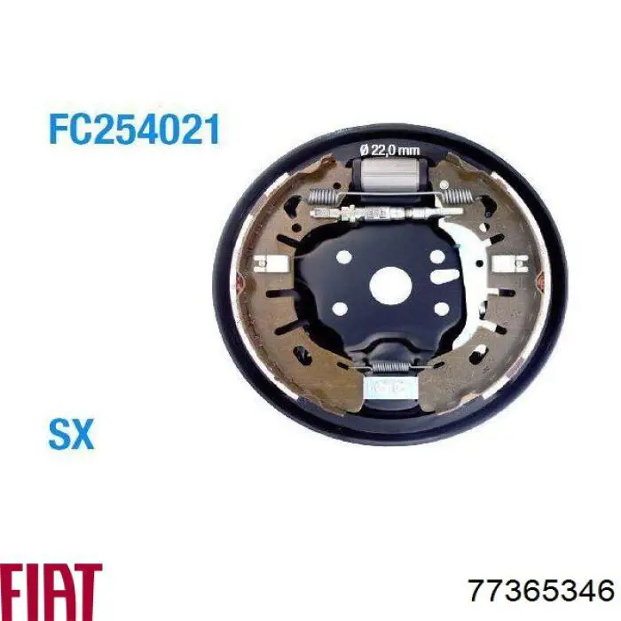 Sapatas do freio traseiras de tambor 77365346 Fiat/Alfa/Lancia