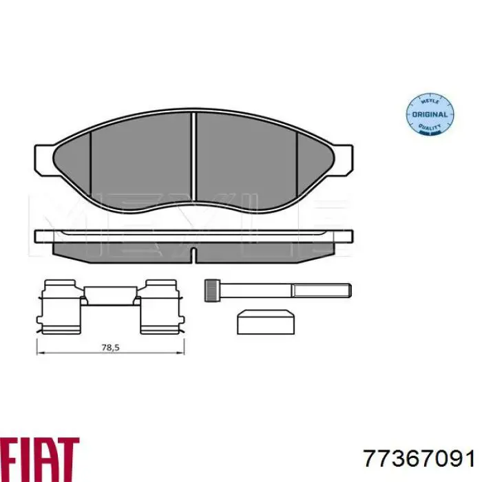 77367091 Fiat/Alfa/Lancia Sapatas do freio dianteiras de disco