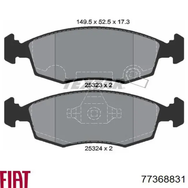 77368831 Fiat/Alfa/Lancia Sapatas do freio dianteiras de disco