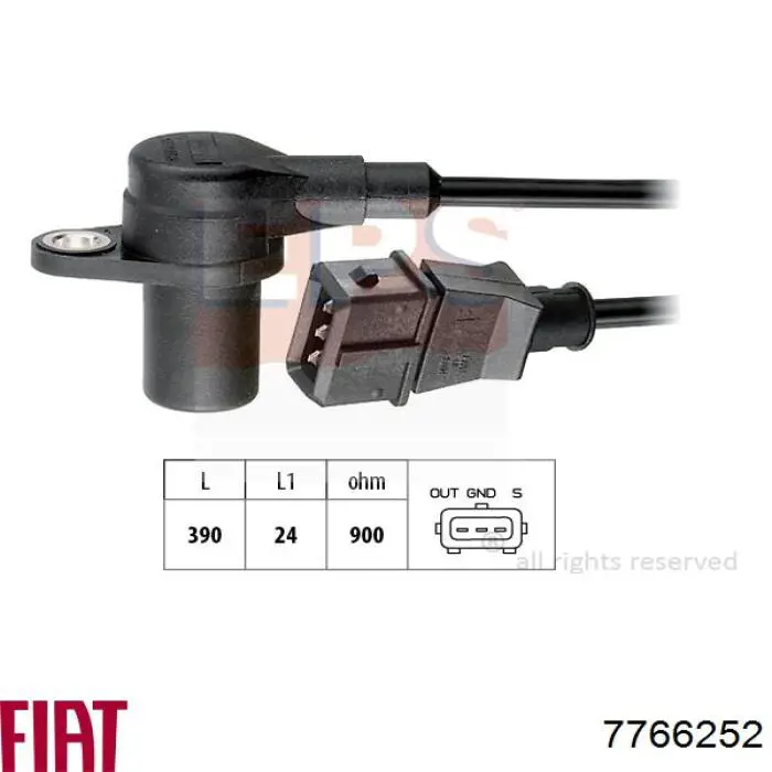 Sensor de posição (de revoluções) de cambota Fiat/Alfa/Lancia 7766252 preço, a partir de 24,34 USD