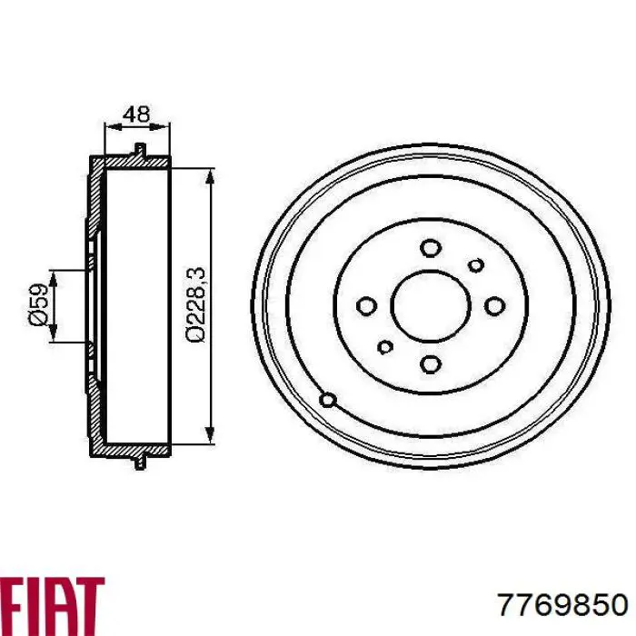 7769850 Fiat/Alfa/Lancia Tambor do freio traseiro