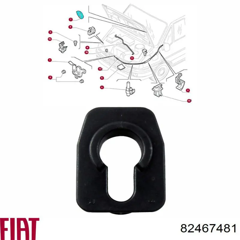 Fixador de suporte da capota Fiat/Alfa/Lancia 82467481 preço, a partir de 1,88 USD