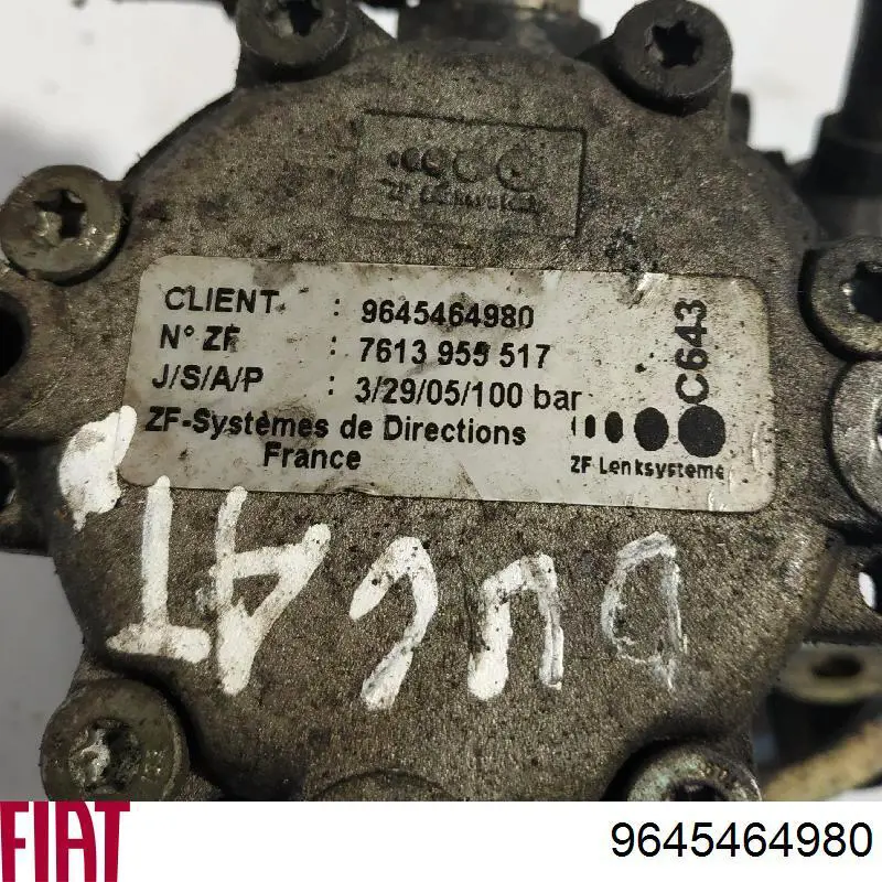 Bomba da Direção hidrâulica assistida Fiat/Alfa/Lancia 9645464980