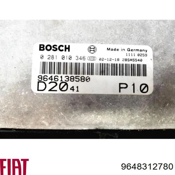 Módulo de direção (Centralina eletrônica) de motor 0281010346 Peugeot/Citroen