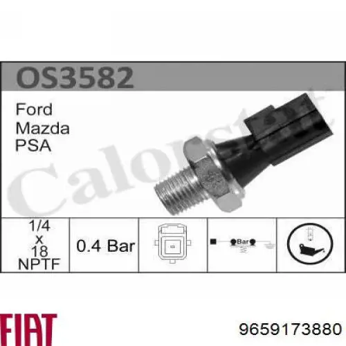 Compre 9659173880 Fiat/Alfa/Lancia Sensor de pressão de óleo