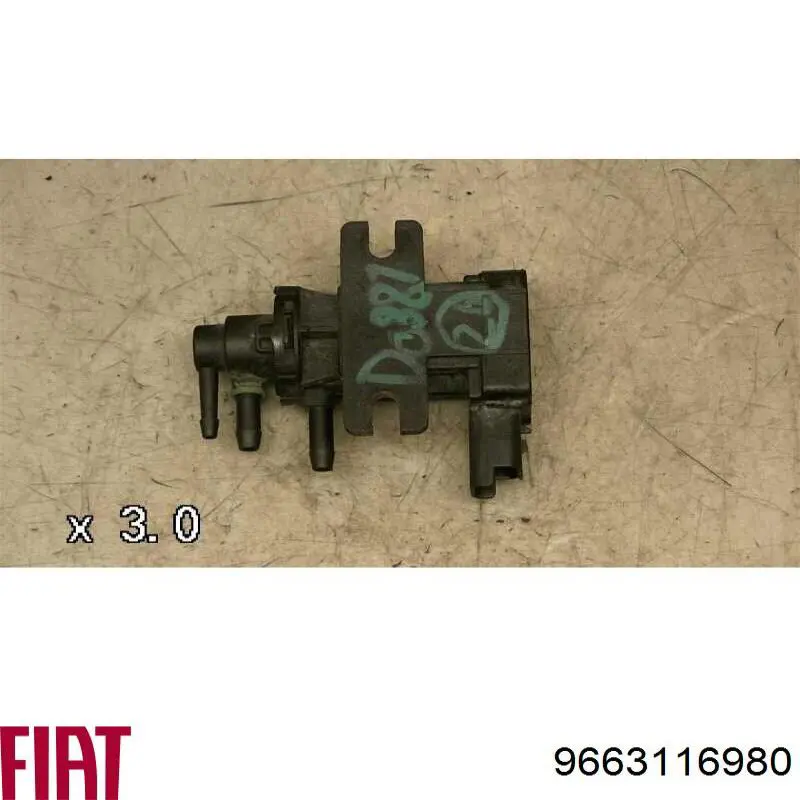 9663116980 Fiat/Alfa/Lancia Convertidor de pressão (solenoide) de supercompressão
