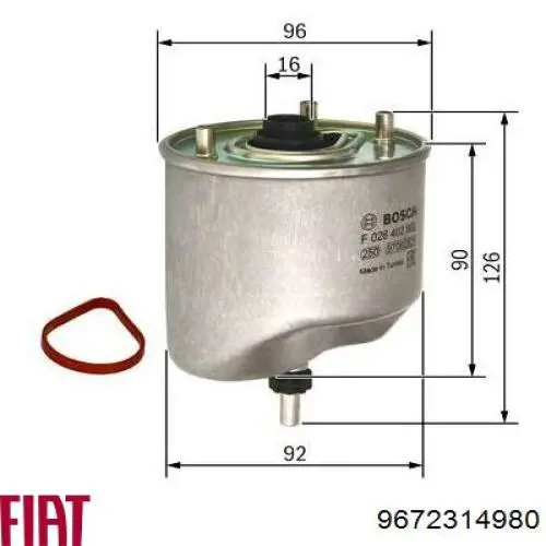 Caixa de filtro de combustível MN982655 Mitsubishi