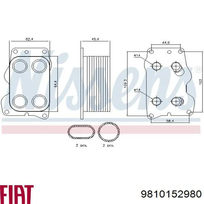 Caixa do filtro de óleo Fiat/Alfa/Lancia 9810152980 preço, a partir de 56,28 USD