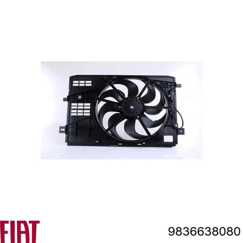 9806313580 Opel Difusor do radiador de esfriamento, montado com motor e roda de aletas