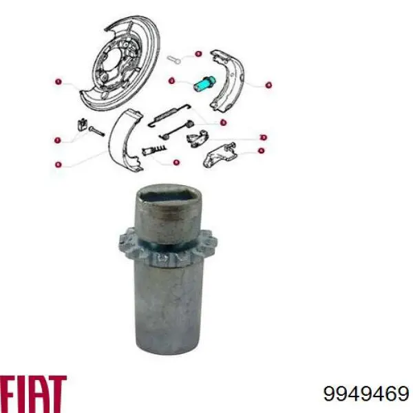 Compre 9949469 Fiat/Alfa/Lancia Regulador do freio de tambor traseiro