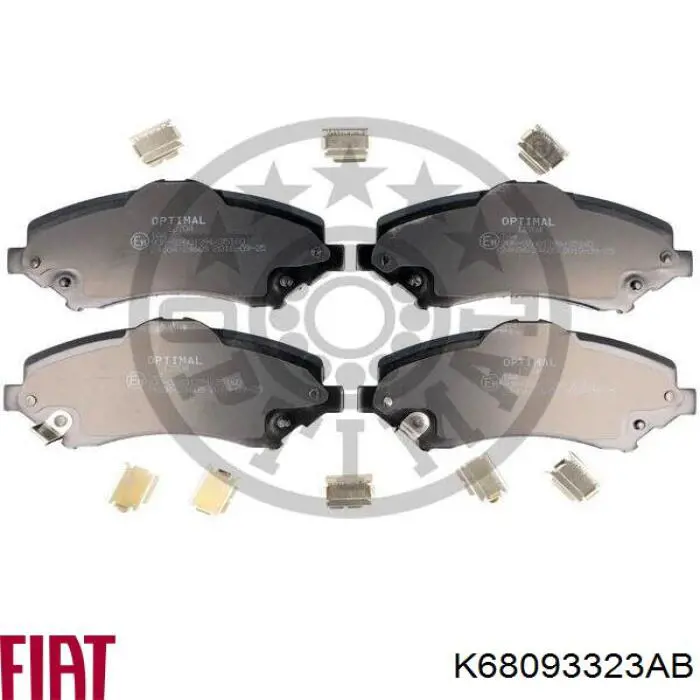 K68093323AB Fiat/Alfa/Lancia Sapatas do freio dianteiras de disco