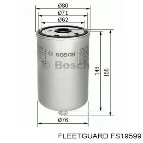 Filtro de combustível Fleetguard FS19599 preço, a partir de 8,77 USD
