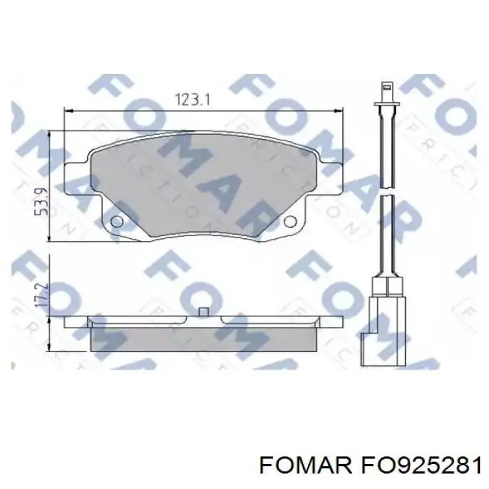 FO925281 Fomar Roulunds Sapatas do freio traseiras de disco