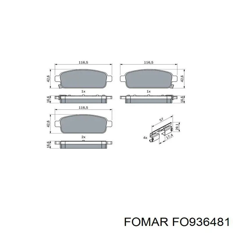 Compre FO936481 Fomar Roulunds Sapatas do freio traseiras de disco