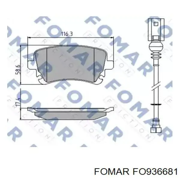 FO936681 Fomar Roulunds Sapatas do freio traseiras de disco