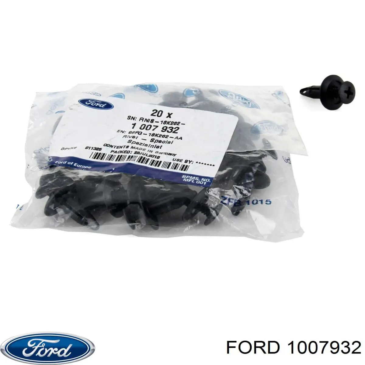 Cápsula (prendedor) de fixação do forro do pára-choque do pára-lama dianteiro Ford 1007932 preço, a partir de 1,32 USD