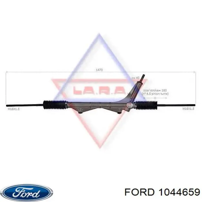 1044659 Ford Cremalheira da direção