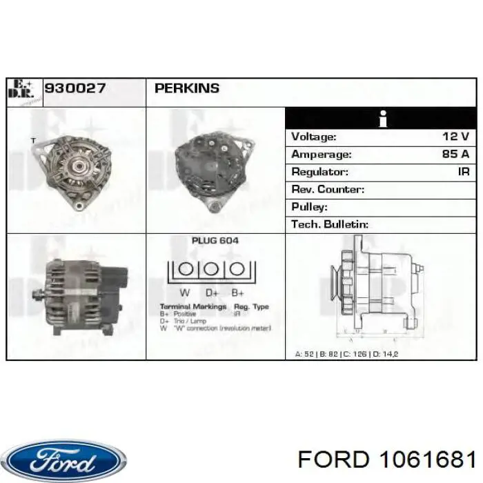 Pino moente (extremidade do eixo) traseiro esquerdo Ford 1138520 preço, a partir de 86,08 USD