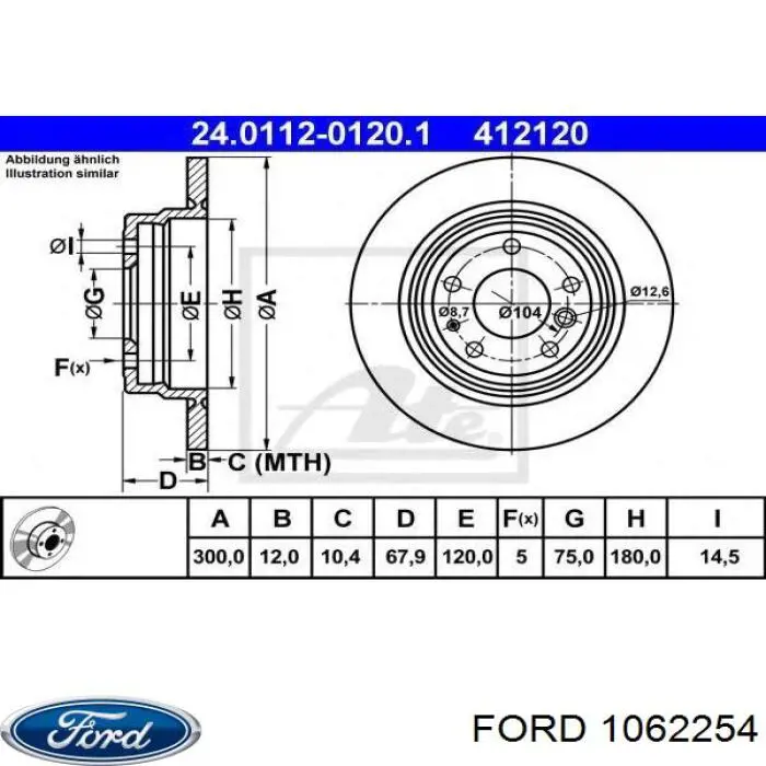 Compre 1062254 Ford Radiador de forno (de aquecedor)