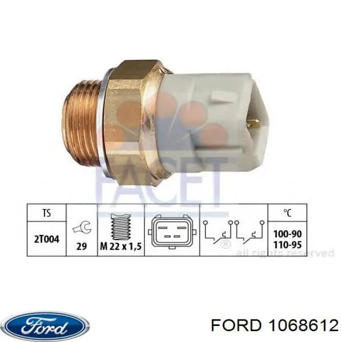 Sensor de temperatura do fluido de esfriamento (de ativação de ventilador do radiador) ST135 Beru
