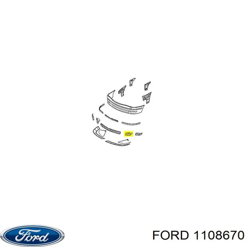 1108670 Ford Borda (orla) das luzes de nevoeiro esquerda
