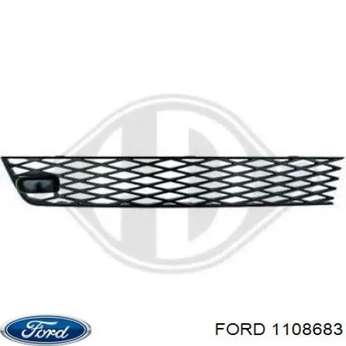 1108683 Ford Grelha direita do pára-choque dianteiro