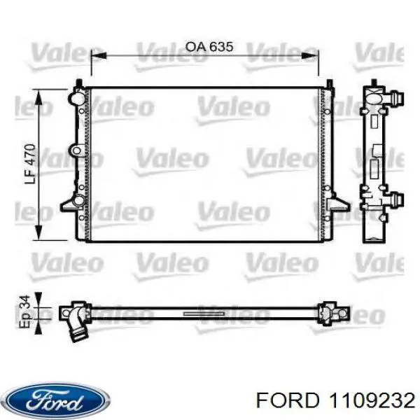 Radiador de esfriamento de motor Ford 1109232 preço, a partir de 95,80 USD