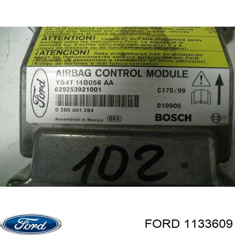 1133609 Ford Módulo processador de controlo da bolsa de ar (Centralina eletrônica AIRBAG)