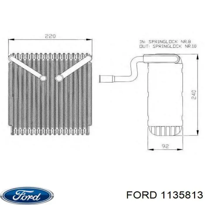 Compre 1135813 Ford Vaporizador de aparelho de ar condicionado