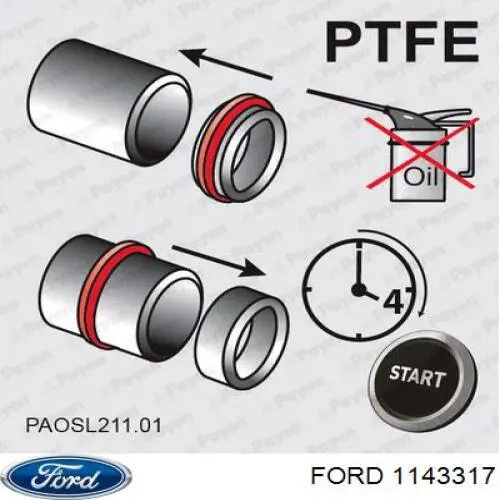 Compre 1143317 Ford Vedação traseira de cambota de motor