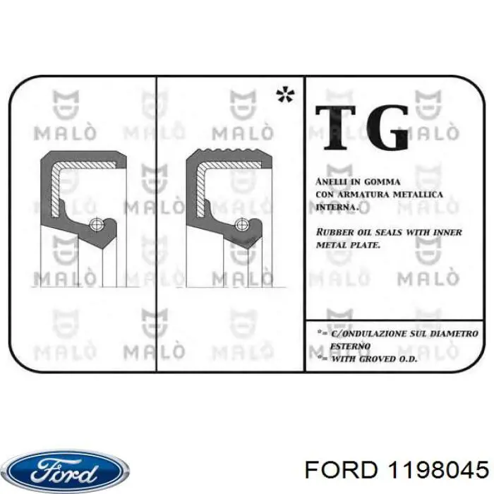 Compre 1198045 Ford Vedação dianteira de cambota de motor