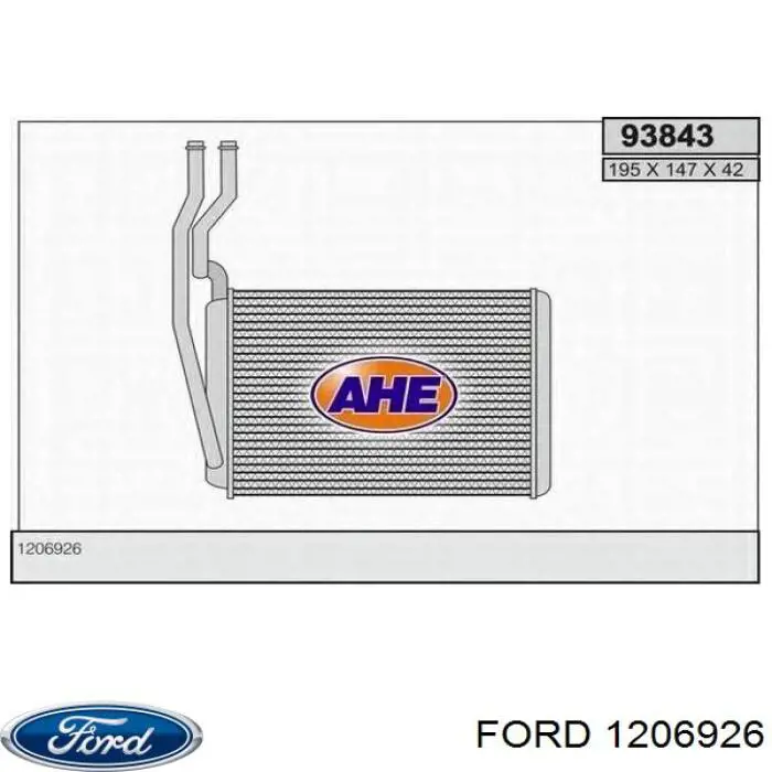 1206926 Ford Radiador de forno (de aquecedor)