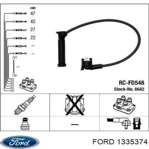 Fios de alta voltagem, kit Ford 1335374 preço, a partir de 63,85 USD