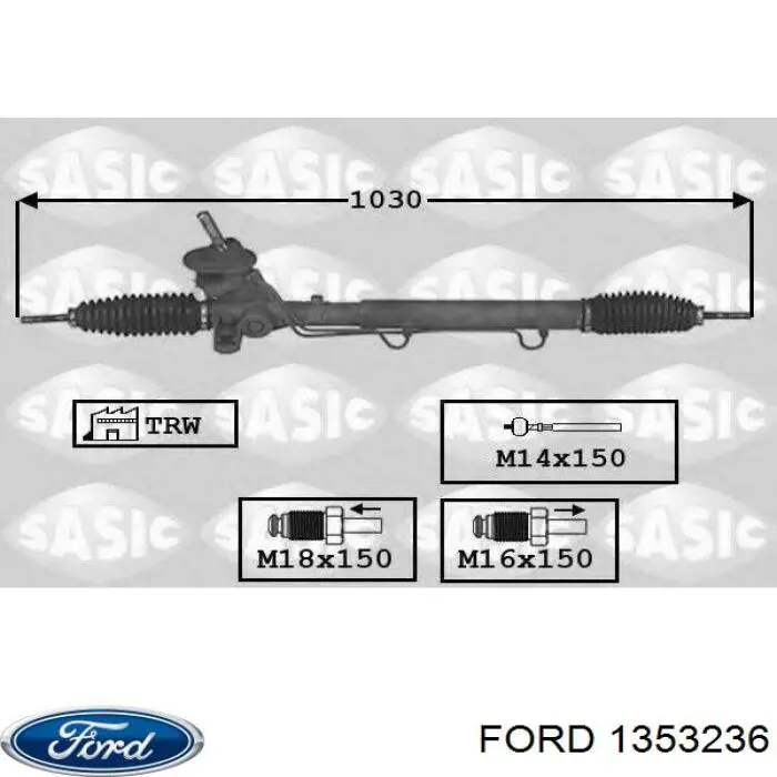 Cremalheira da direção Ford 1353236 preço, a partir de 322,57 USD