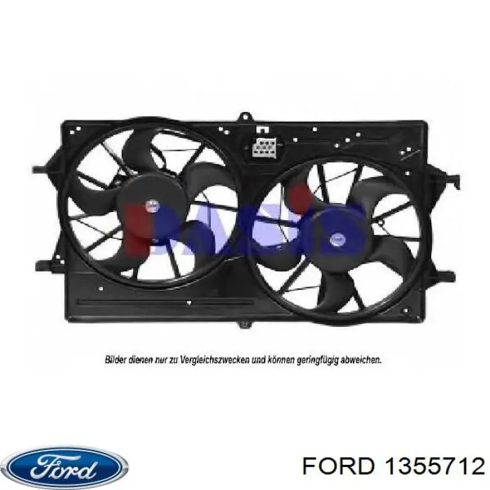 1355712 Ford Difusor do radiador de esfriamento, montado com motor e roda de aletas
