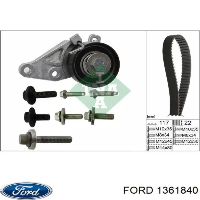 Compre 1361840 Ford Reguladora de tensão da correia do mecanismo de distribuição de gás